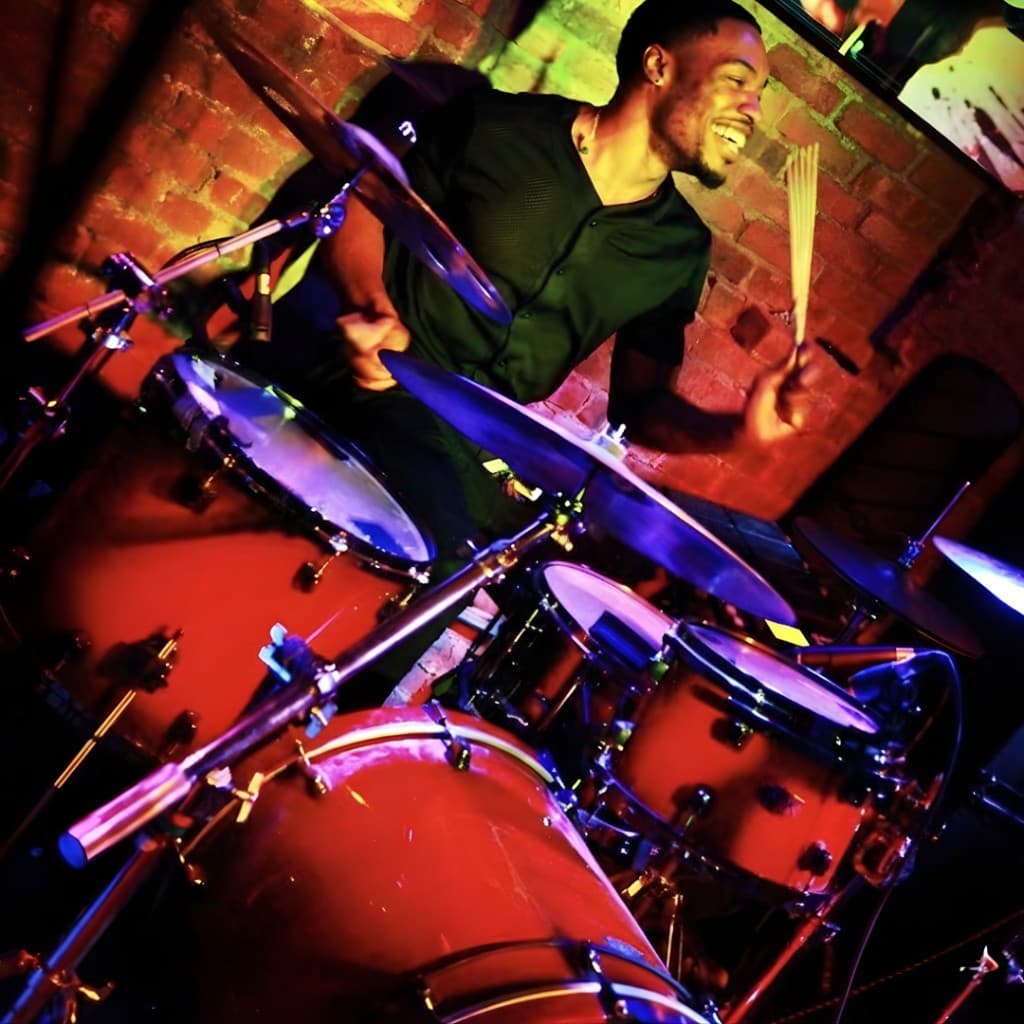Myles Manning playing drums